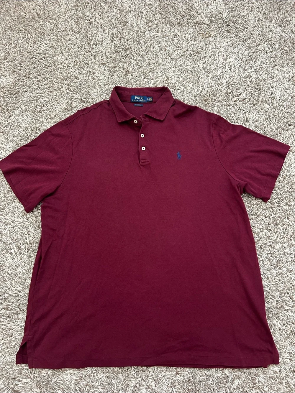 Polo Ralph Lauren Classic Fit Soft Touch Cotton Polo Shirt Golf Men's XL Maroon
